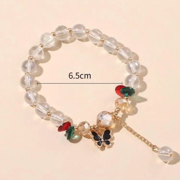 Butterfly Charm Beaded Bracelet - Picture 3 of 4